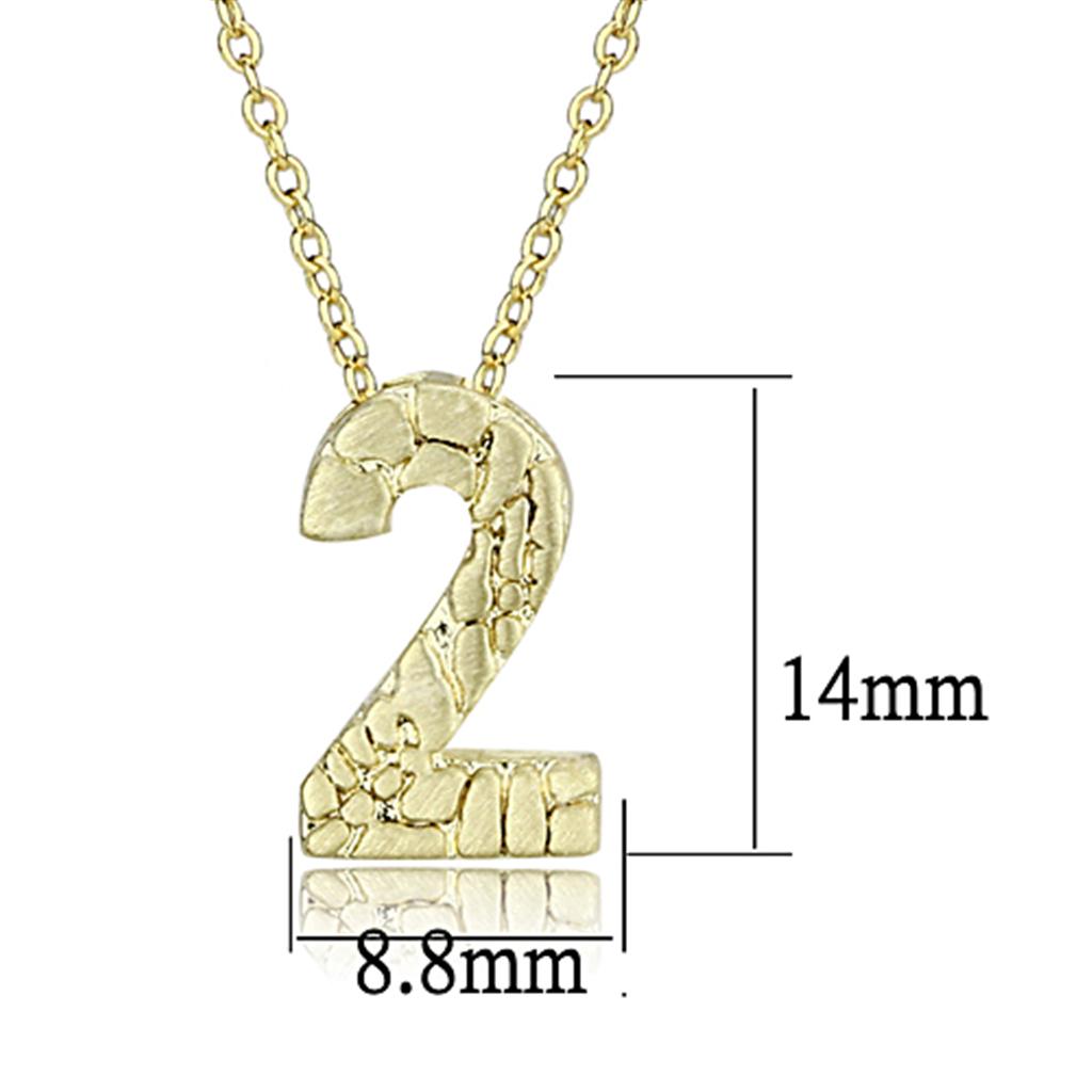 LO3461 - Flash Gold Brass Chain Pendant with Top Grade Crystal  in Clear-2