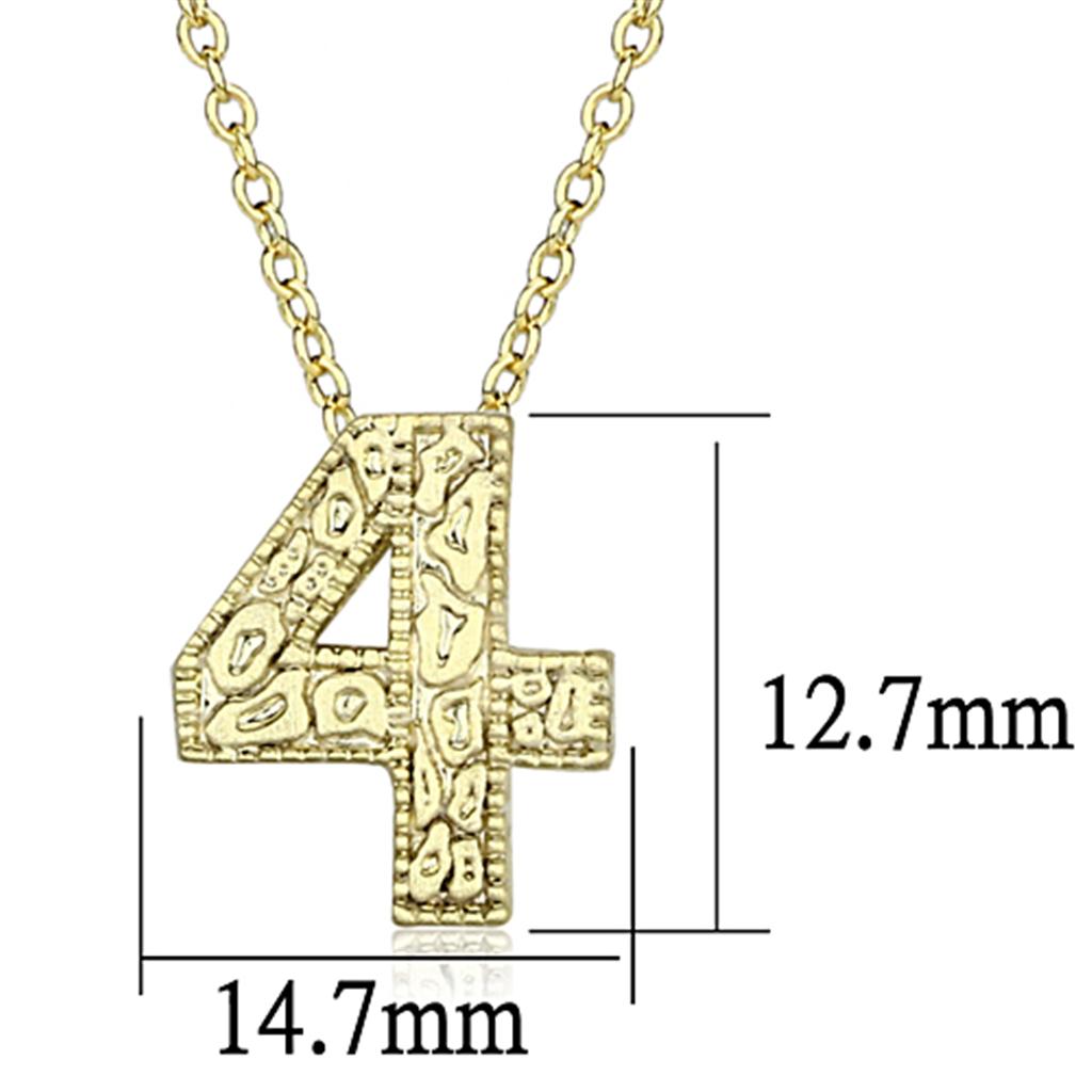 LO3462 - Flash Gold Brass Chain Pendant with Top Grade Crystal  in Clear-2