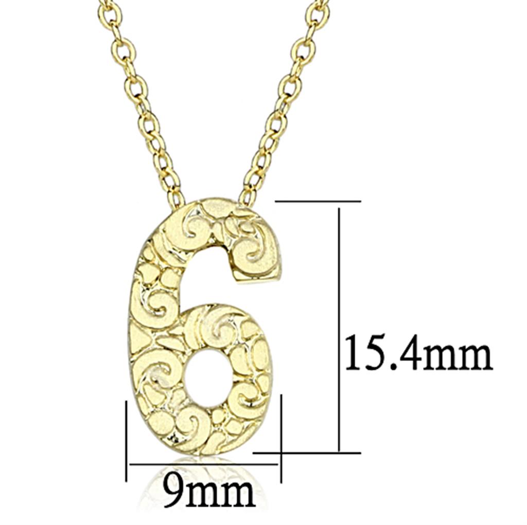LO3463 - Flash Gold Brass Chain Pendant with Top Grade Crystal  in Clear-2