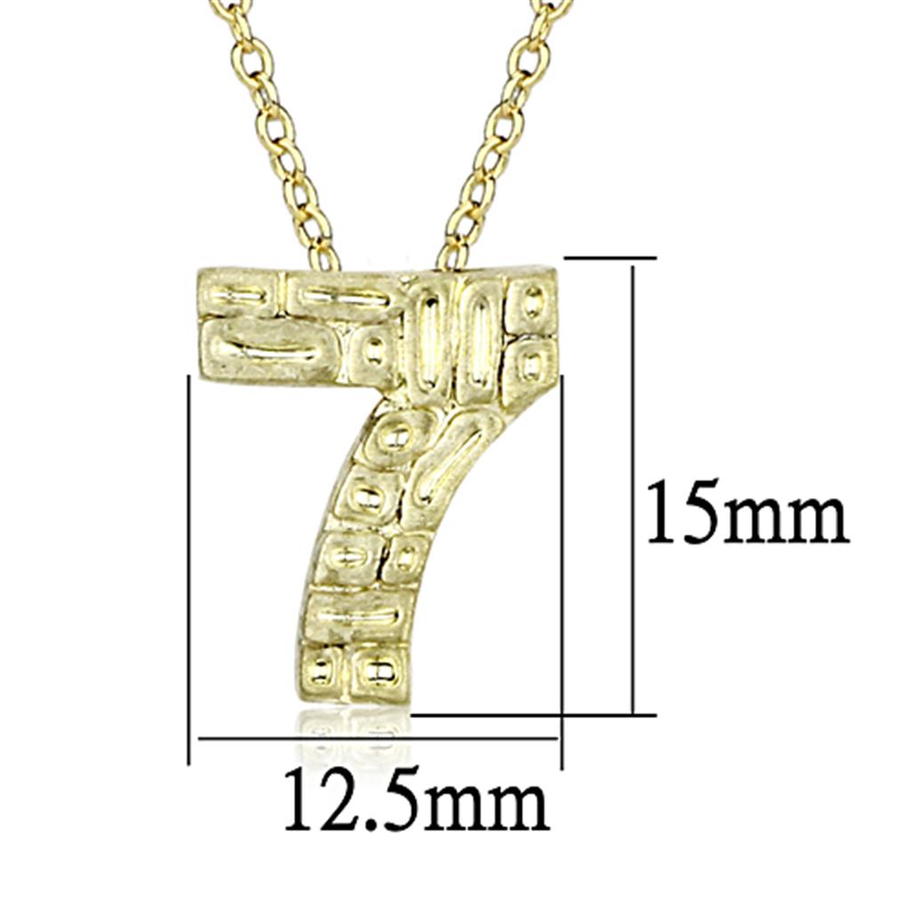 LO3464 - Flash Gold Brass Chain Pendant with Top Grade Crystal  in Clear-2