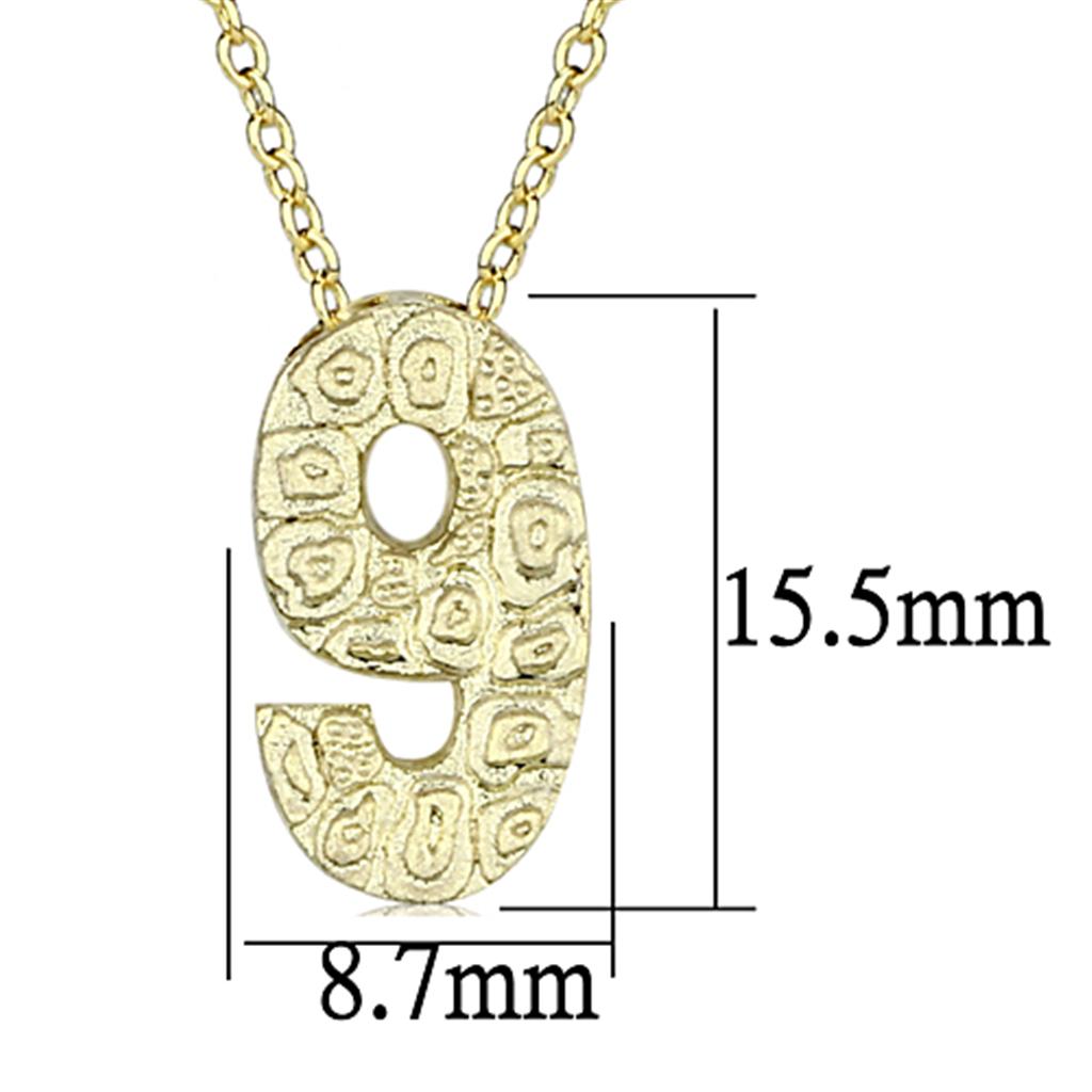 LO3465 - Flash Gold Brass Chain Pendant with Top Grade Crystal  in Clear-2
