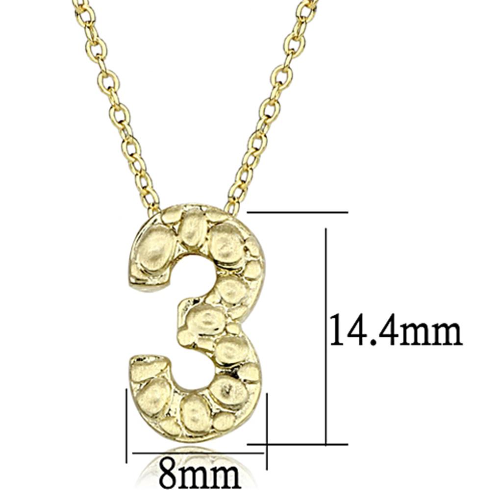 LO3467 - Flash Gold Brass Chain Pendant with Top Grade Crystal  in Clear-2