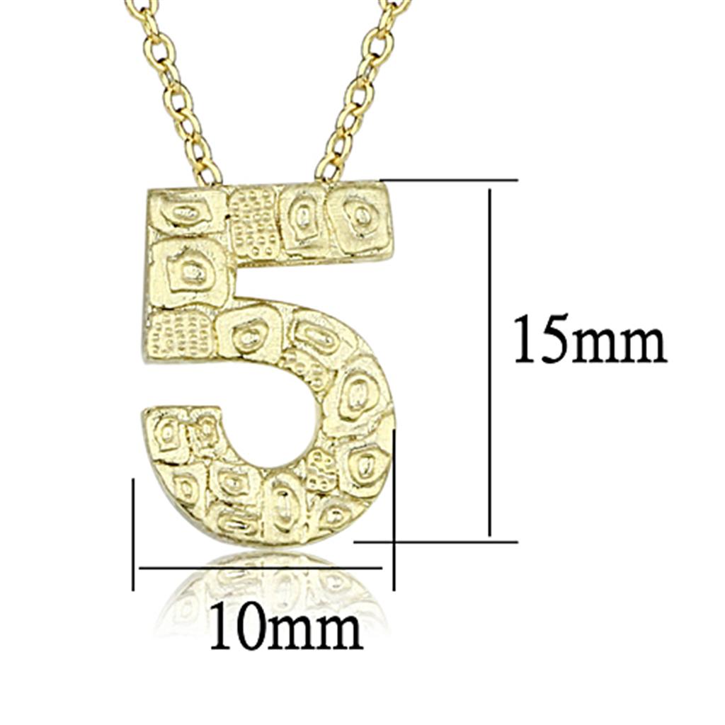 LO3468 - Flash Gold Brass Chain Pendant with Top Grade Crystal  in Clear-2