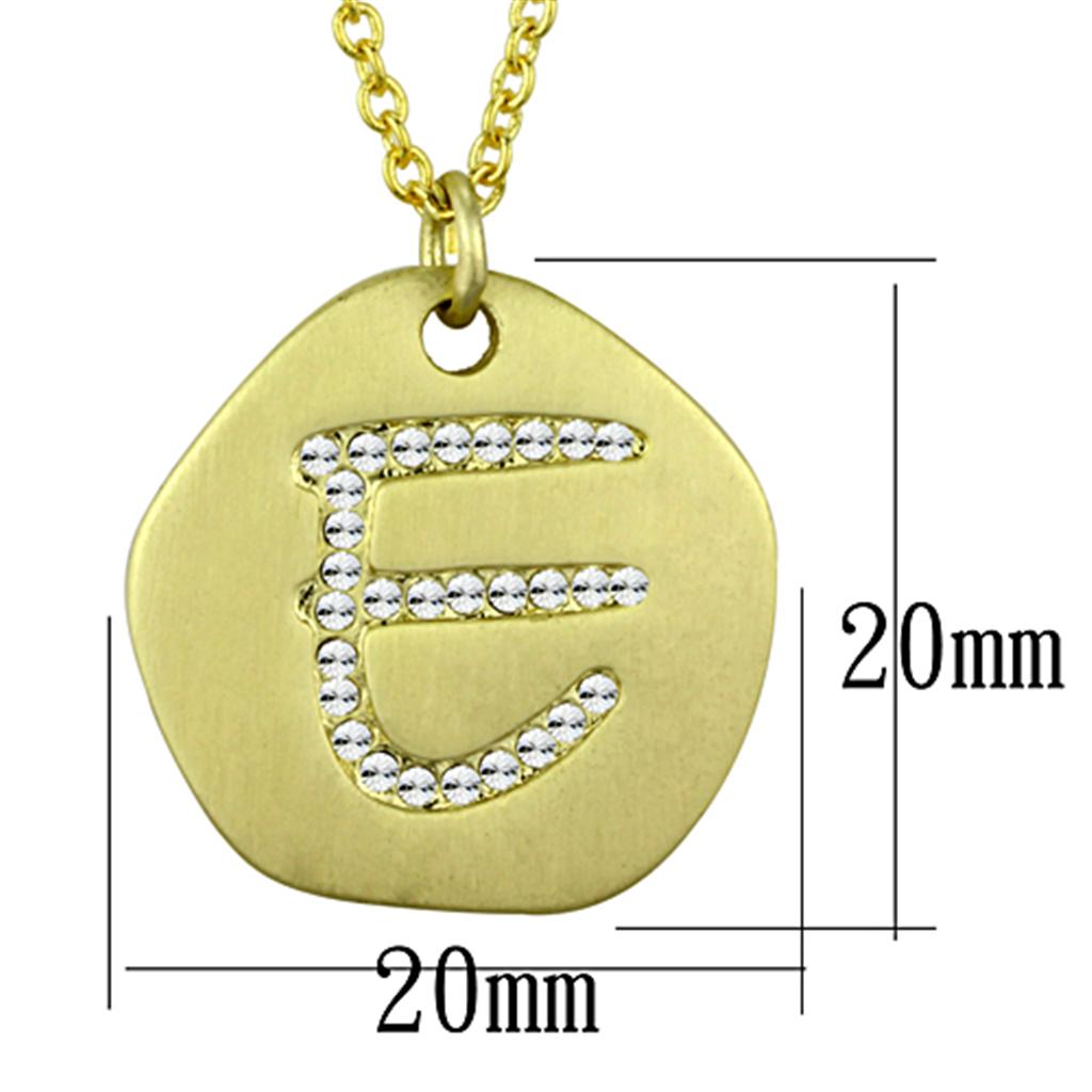 LO3481 - Gold Brass Chain Pendant with Top Grade Crystal  in Clear-1