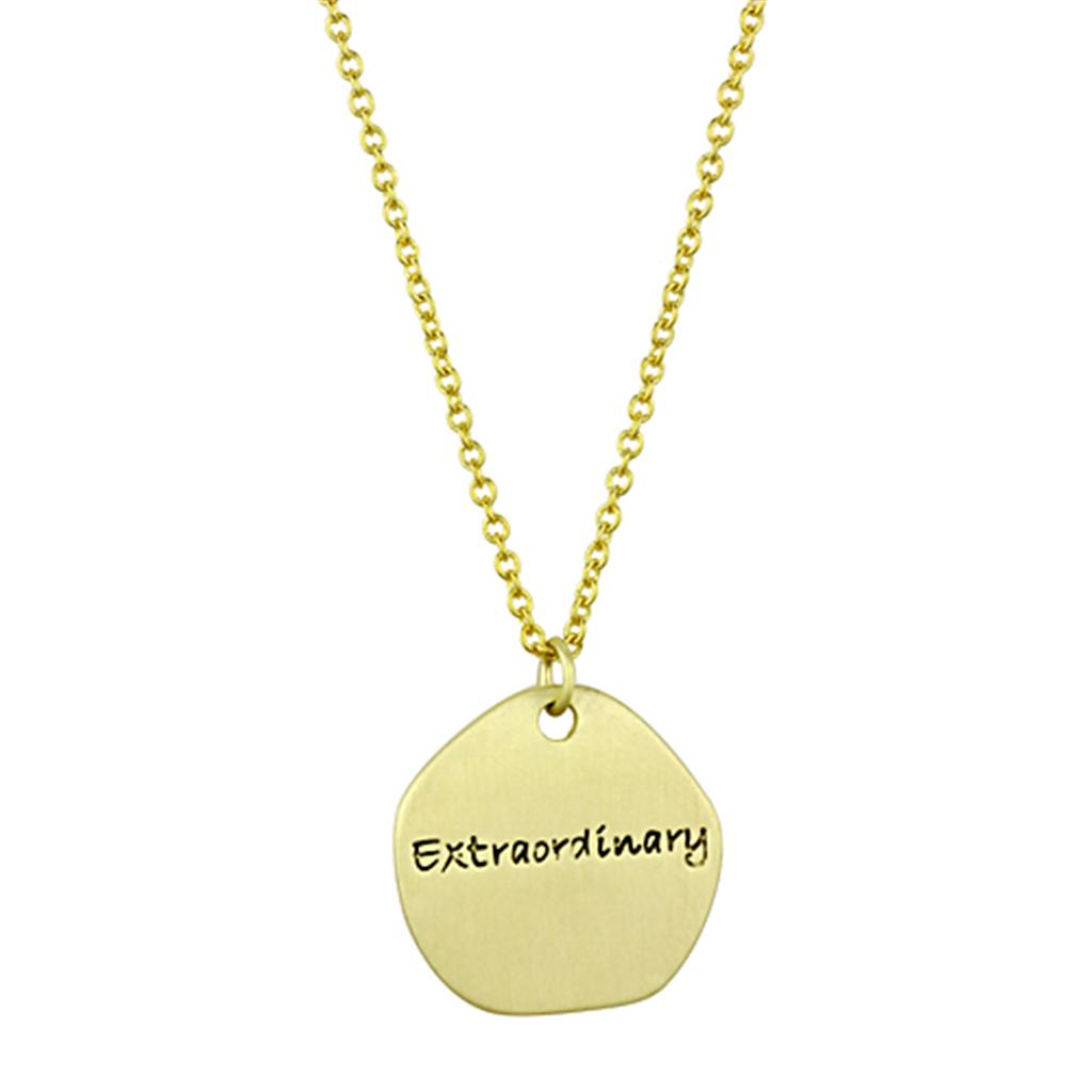 LO3481 - Gold Brass Chain Pendant with Top Grade Crystal  in Clear-2
