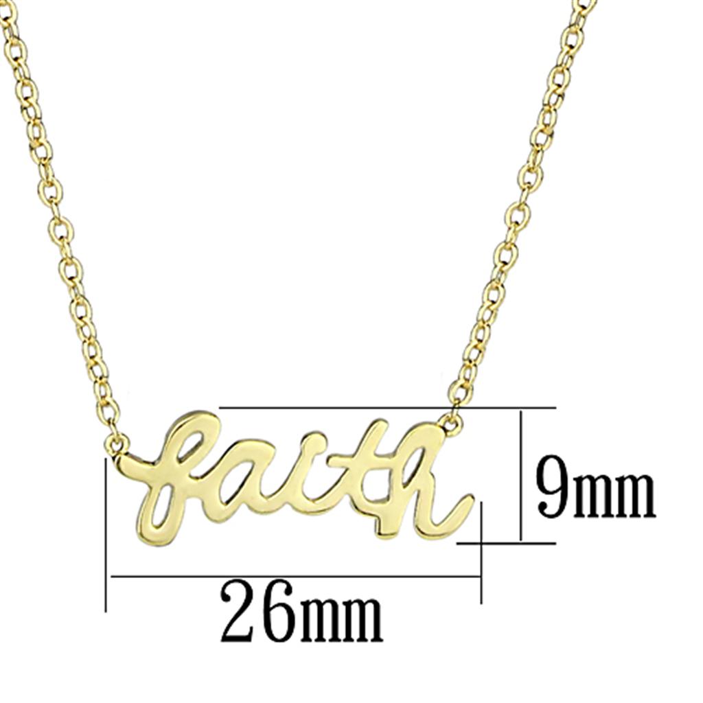 LO3485 - Gold Brass Chain Pendant with No Stone-1