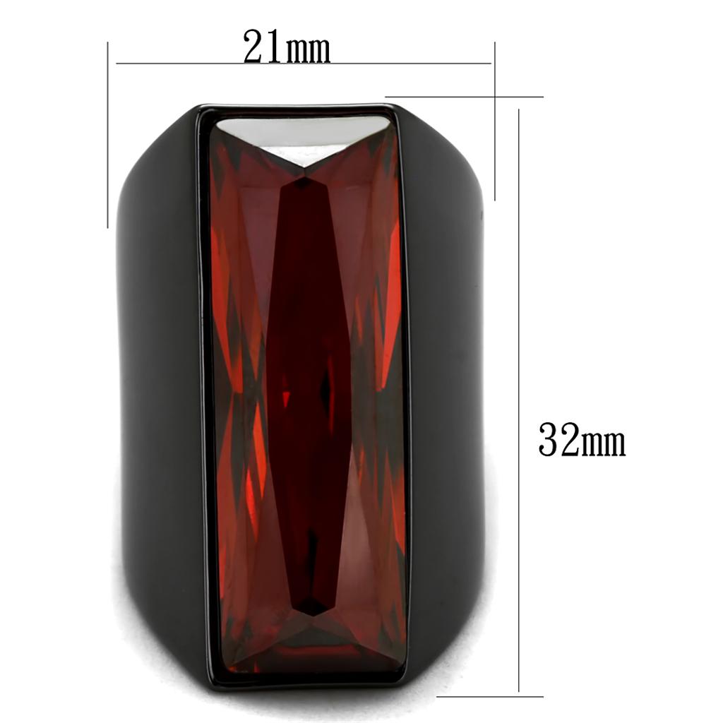 LO3592 - TIN Cobalt Black Brass Ring with Top Grade Crystal  in Siam-1