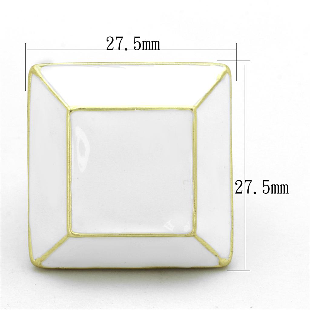 LO3604 - Gold & Brush Brass Ring with Epoxy  in White-1