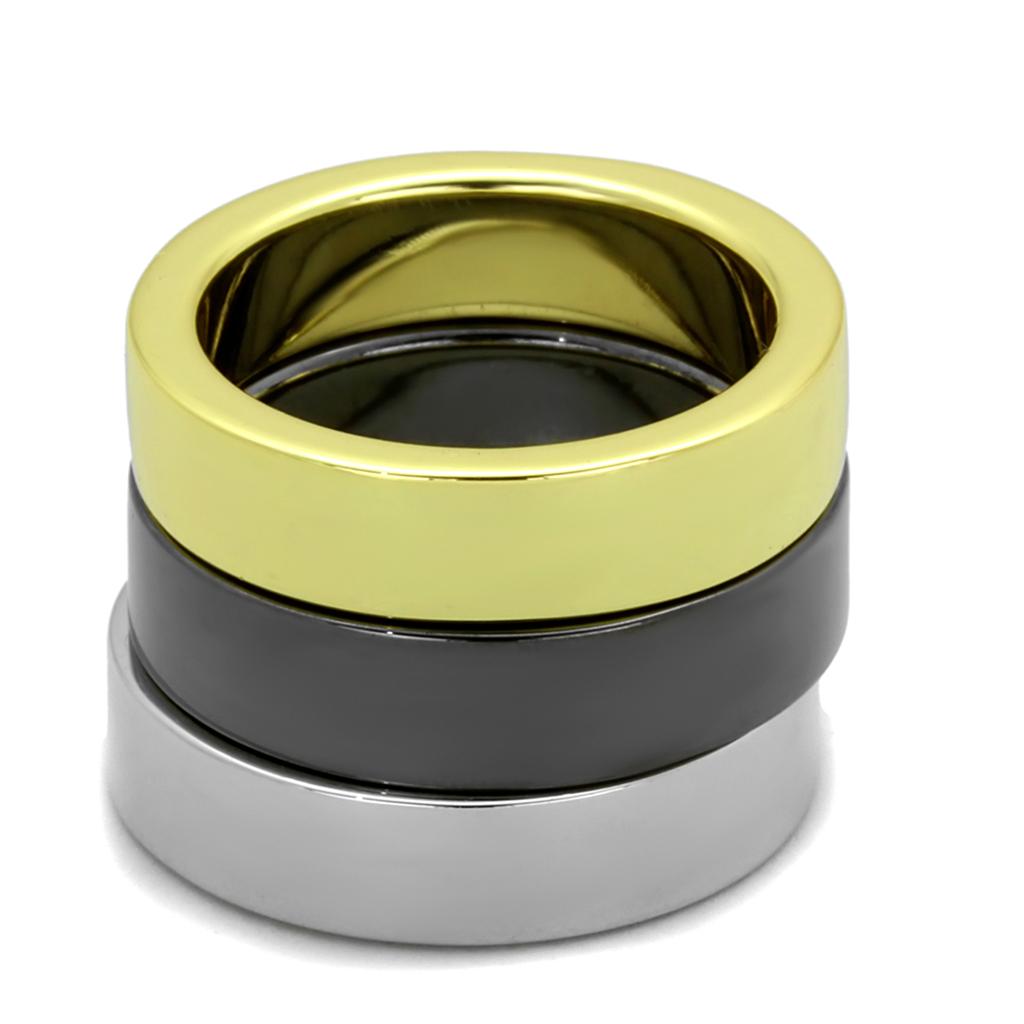 LO3643 - Rhodium+Gold+ Ruthenium Brass Ring with No Stone-1