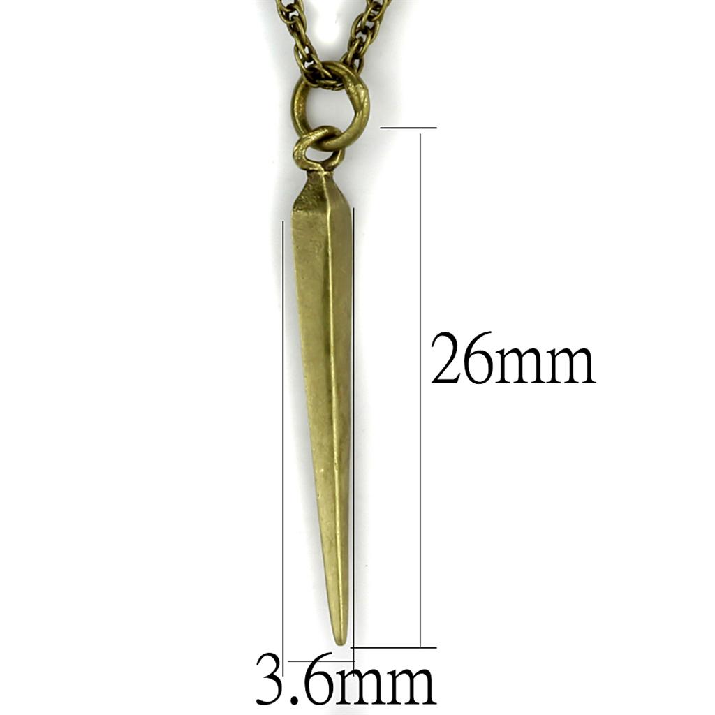 LO3707 - Antique Copper Brass Chain Pendant with No Stone-1