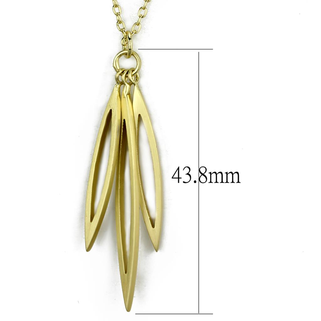 LO3712 - Gold & Brush Brass Chain Pendant with No Stone-1