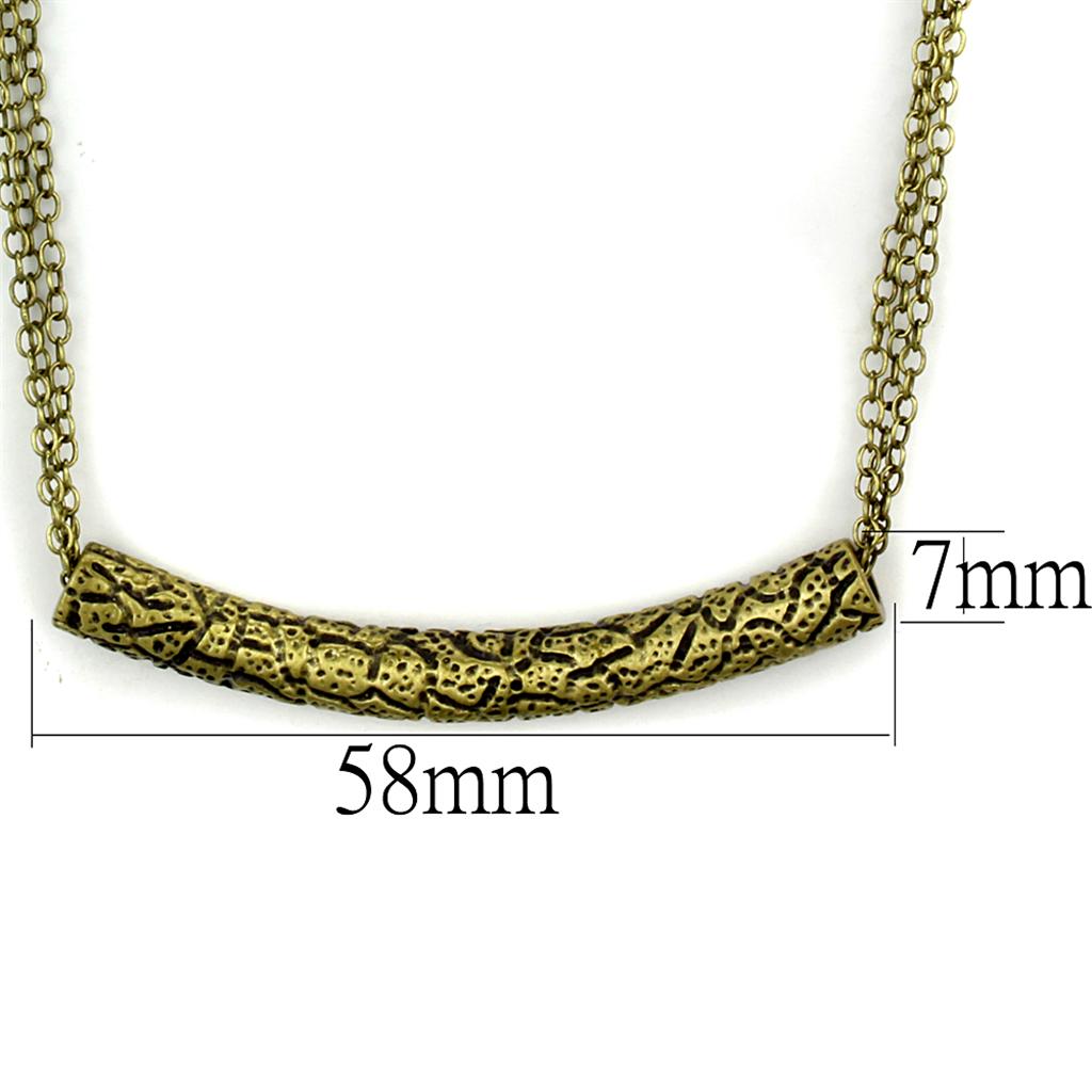 LO3725 - Antique Copper Brass Necklace with No Stone-1