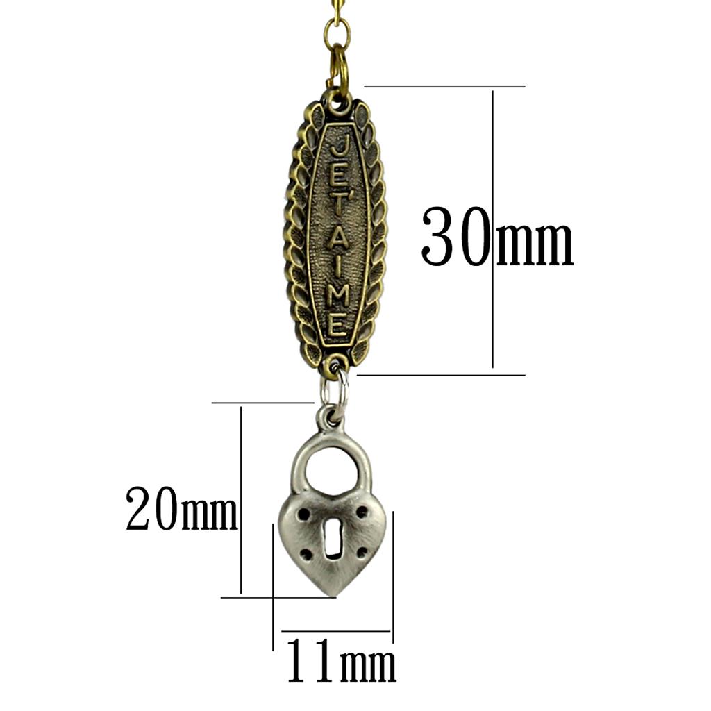 LO3823 - Gold+Antique Silver White Metal Chain Pendant with No Stone-1
