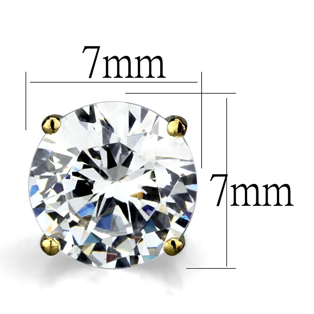 LO3949 - Gold Brass Earrings with AAA Grade CZ  in Clear-1