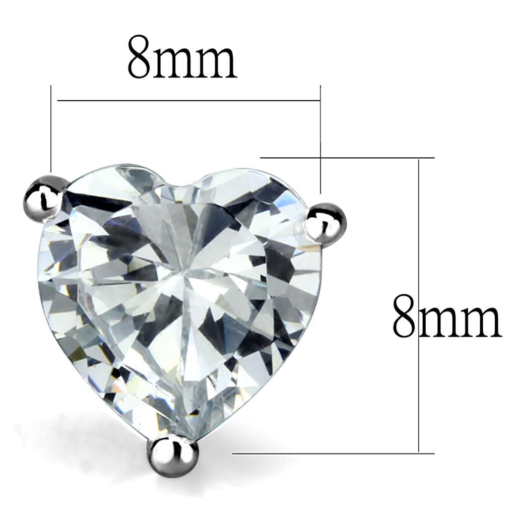 LO3951 - Rhodium Brass Earrings with AAA Grade CZ  in Clear-1