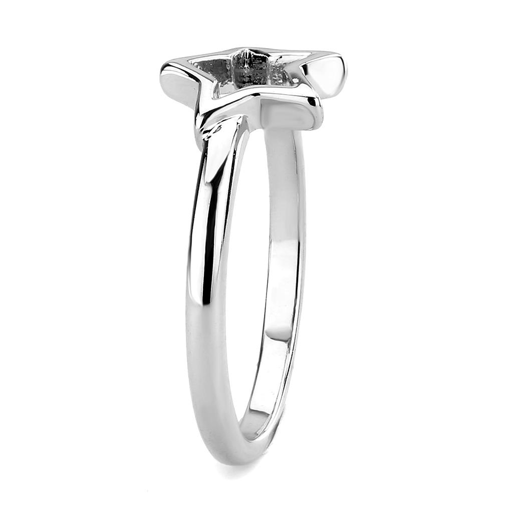 LO3982 - Rhodium Brass Ring with No Stone-3