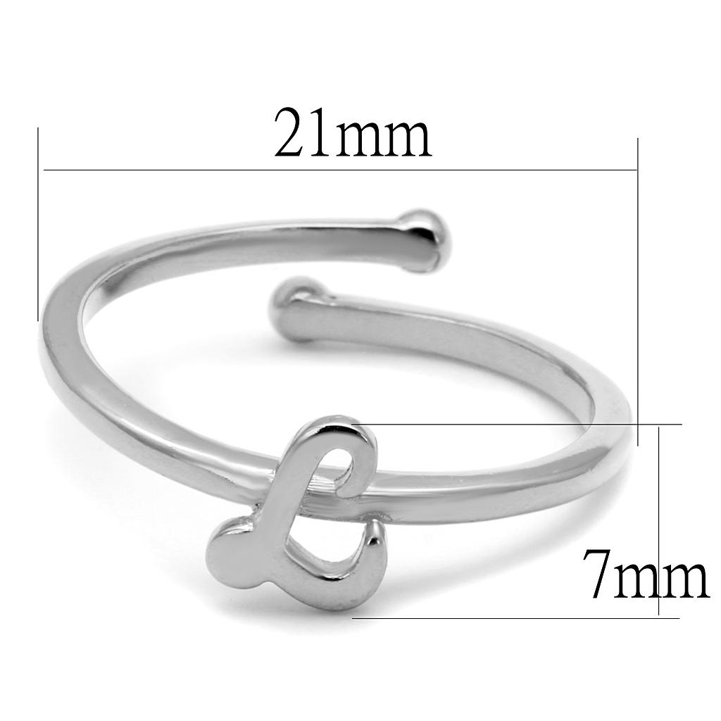 LO3997 - Rhodium Brass Ring with No Stone-1