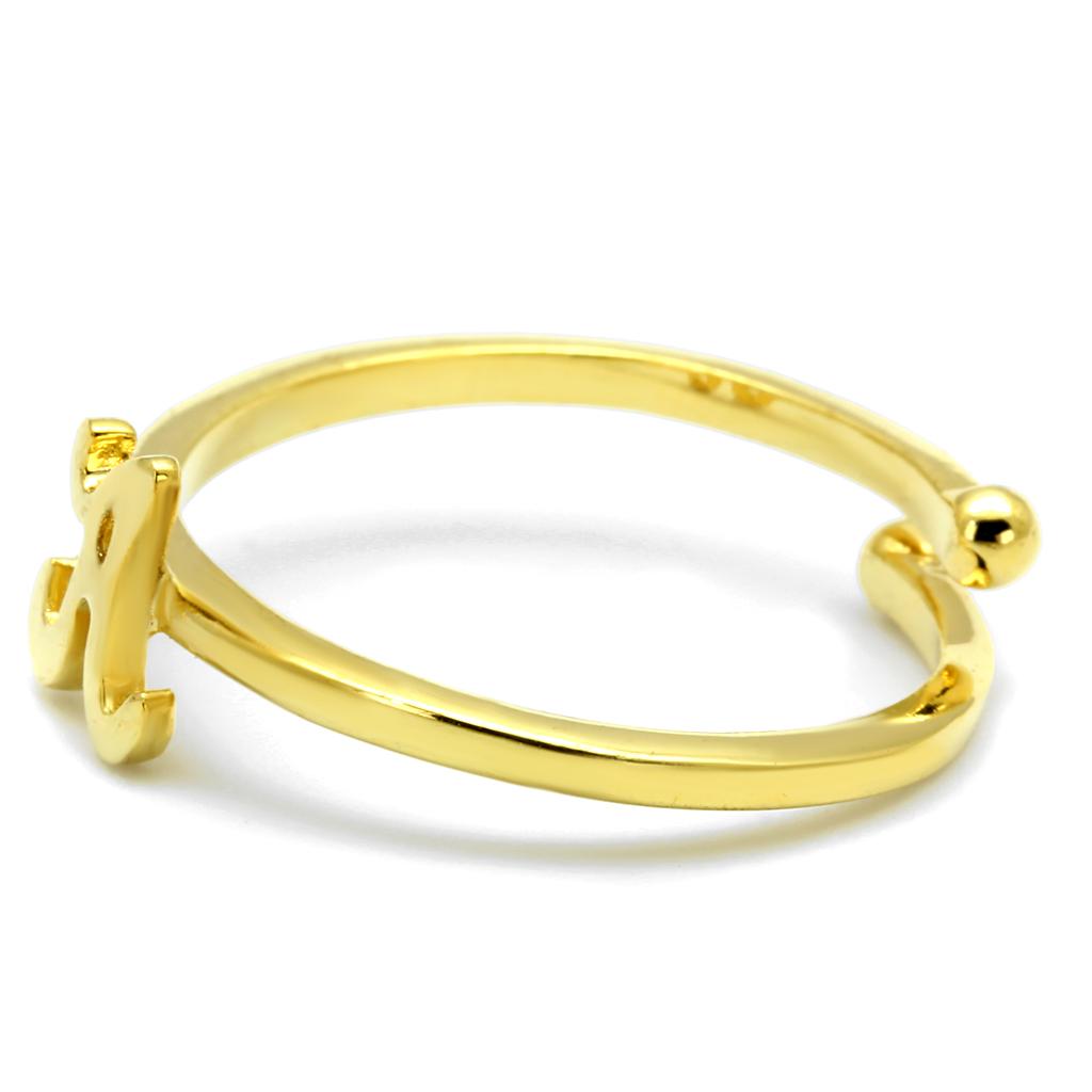 LO4006 - Flash Gold Brass Ring with No Stone-2
