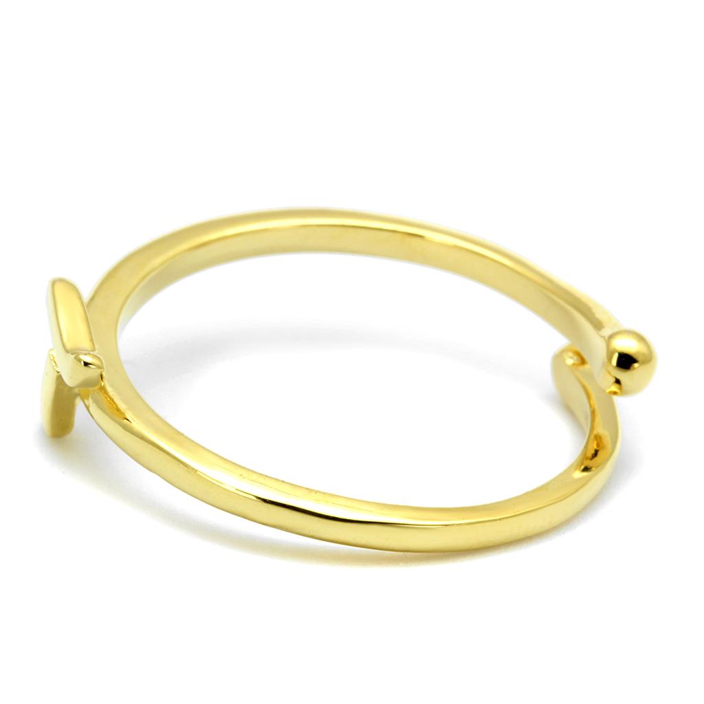 LO4018 - Flash Gold Brass Ring with No Stone-2