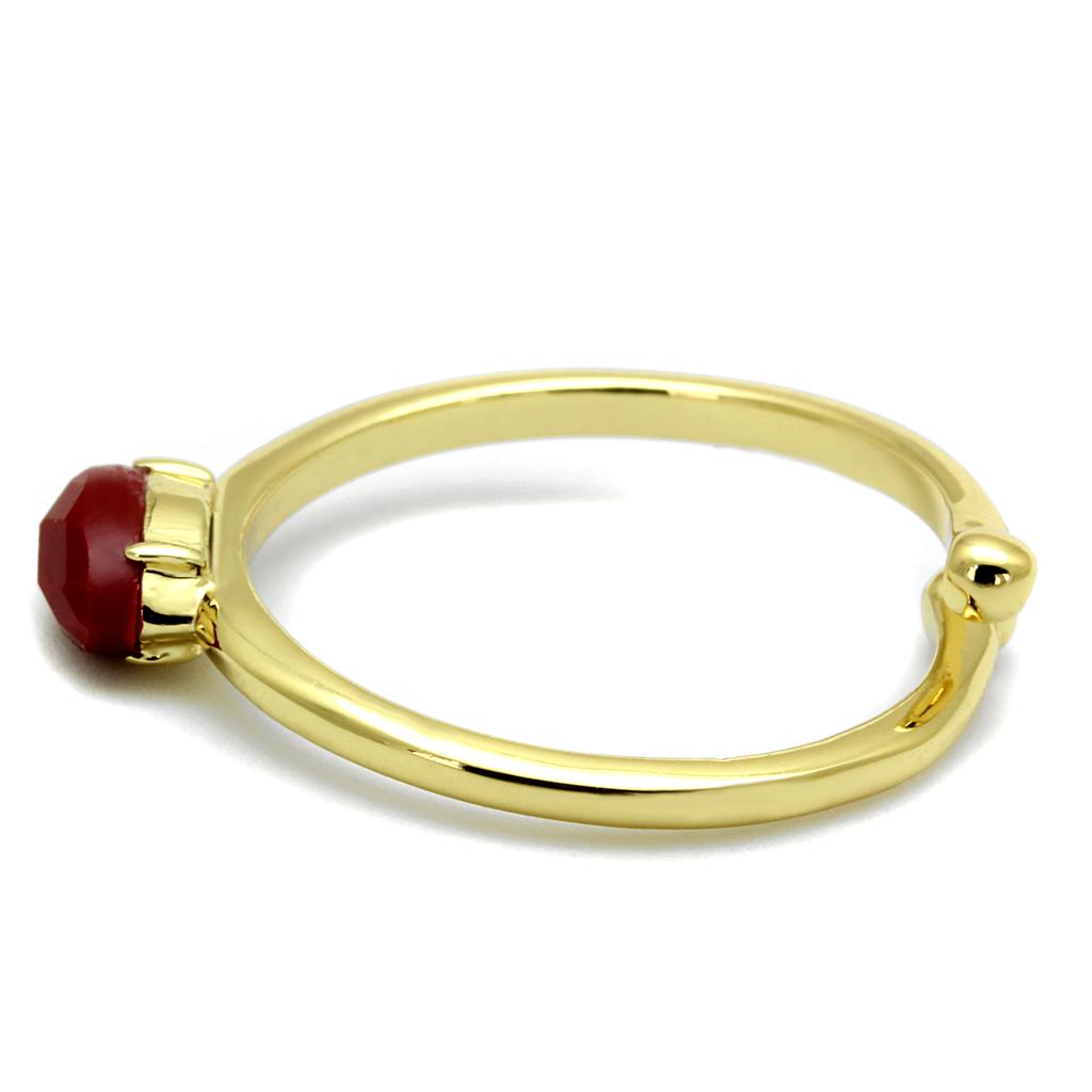 LO4063 - Flash Gold Brass Ring with Synthetic Synthetic Stone in Siam-2