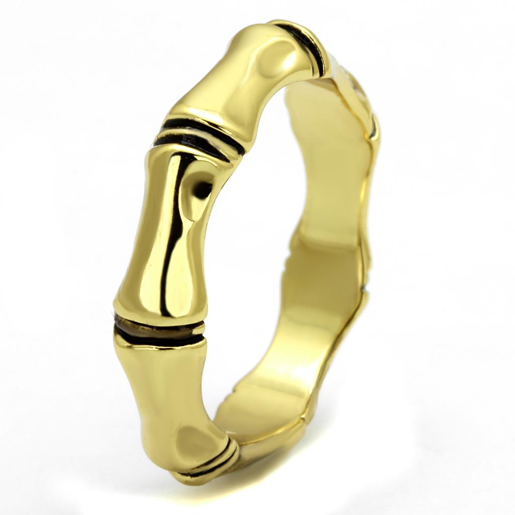 LO4099 - Gold Brass Ring with Epoxy  in Jet-2