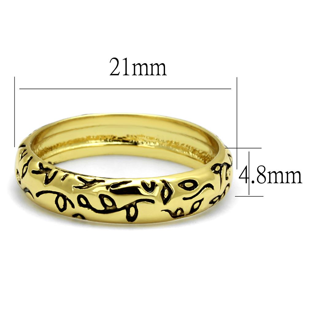 LO4106 - Gold Brass Ring with Epoxy  in Jet-1