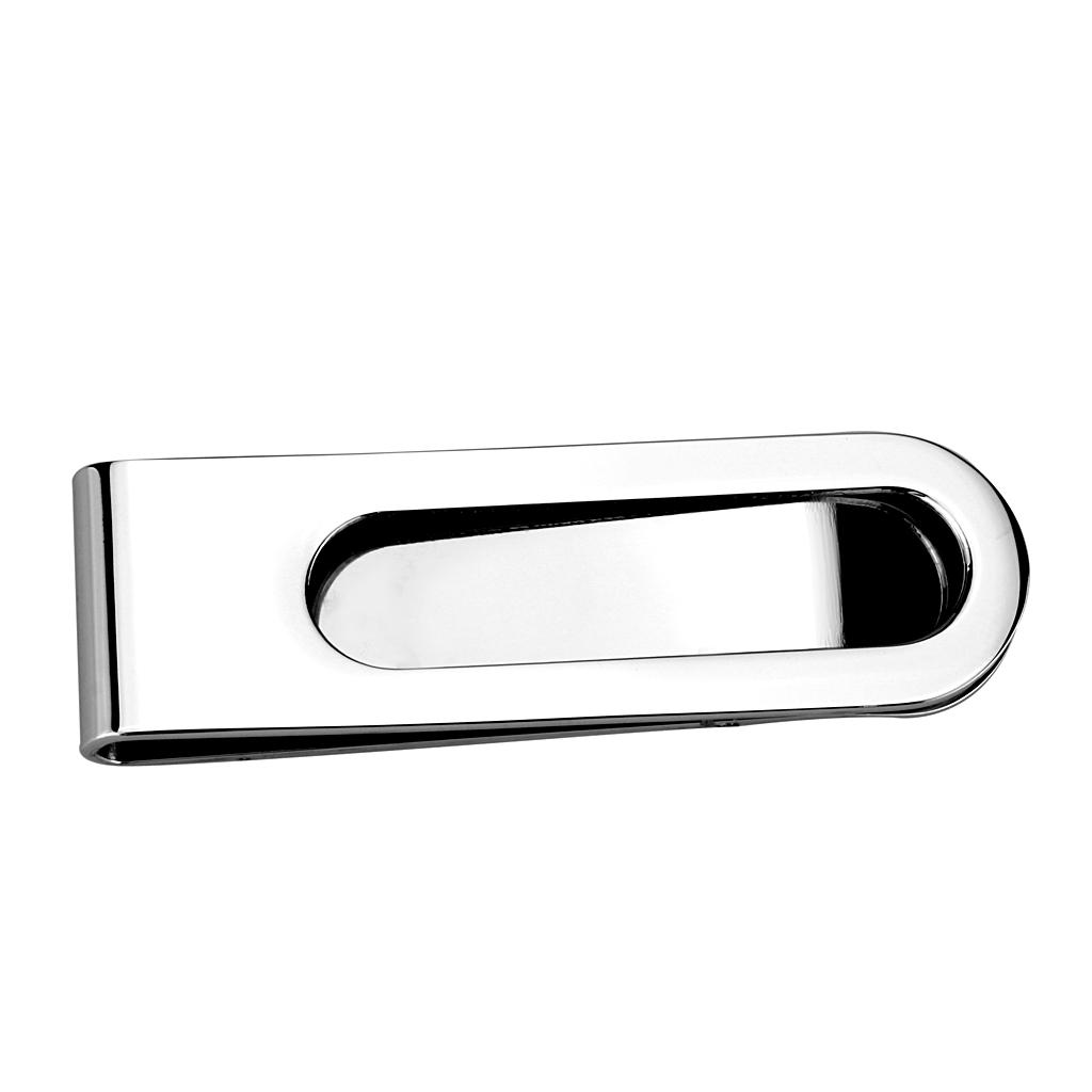 LO4130 - Rhodium Brass Money clip with Epoxy  in Jet-2