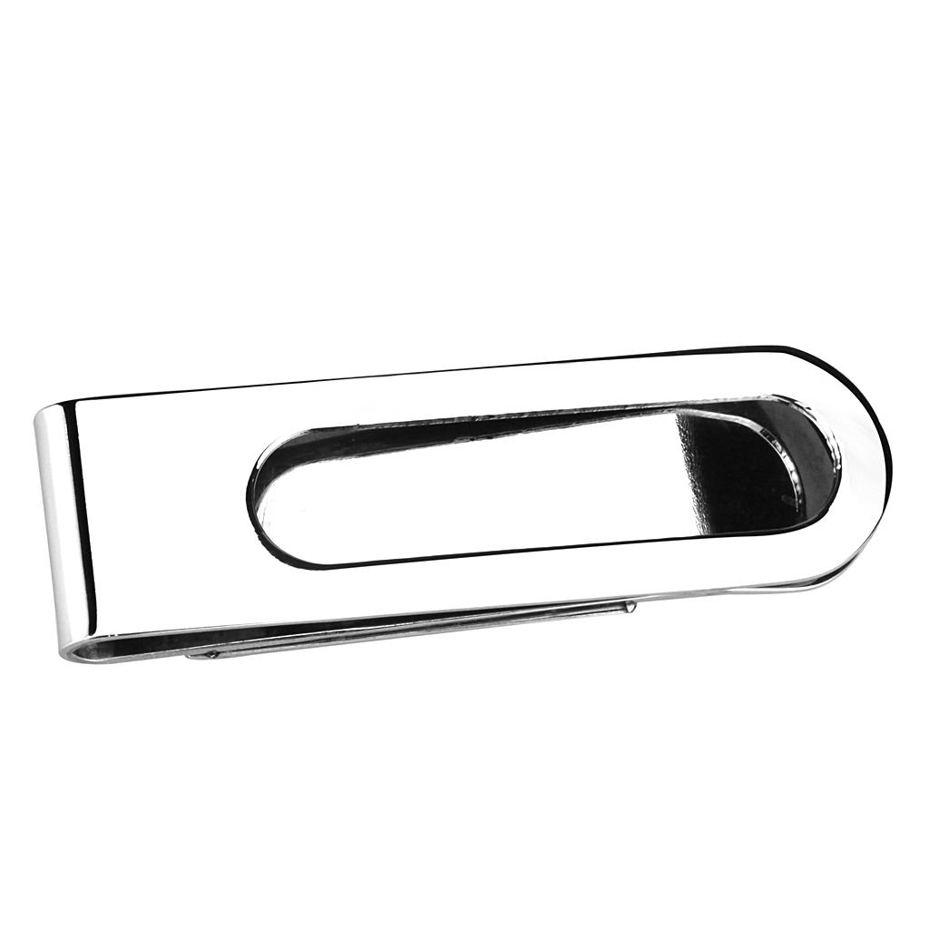 LO4131 - Rhodium Brass Money clip with Epoxy  in Jet-2