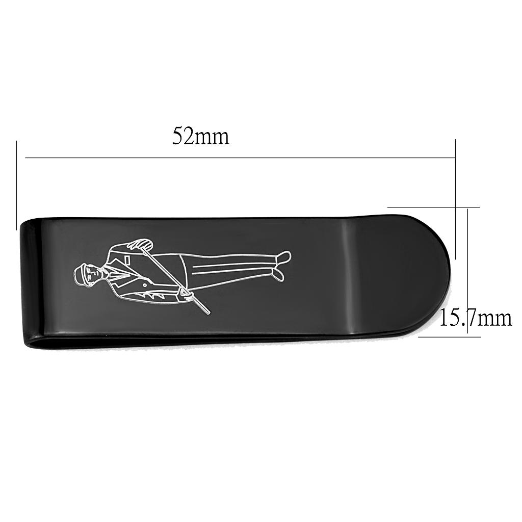LO4137 - Ruthenium Brass Money clip with No Stone-1