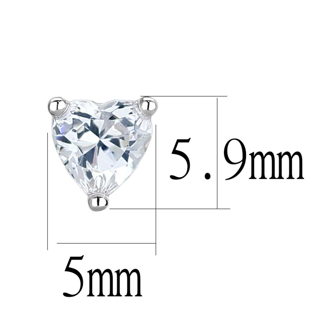 LO4170 - Rhodium Brass Earrings with AAA Grade CZ  in Clear-1