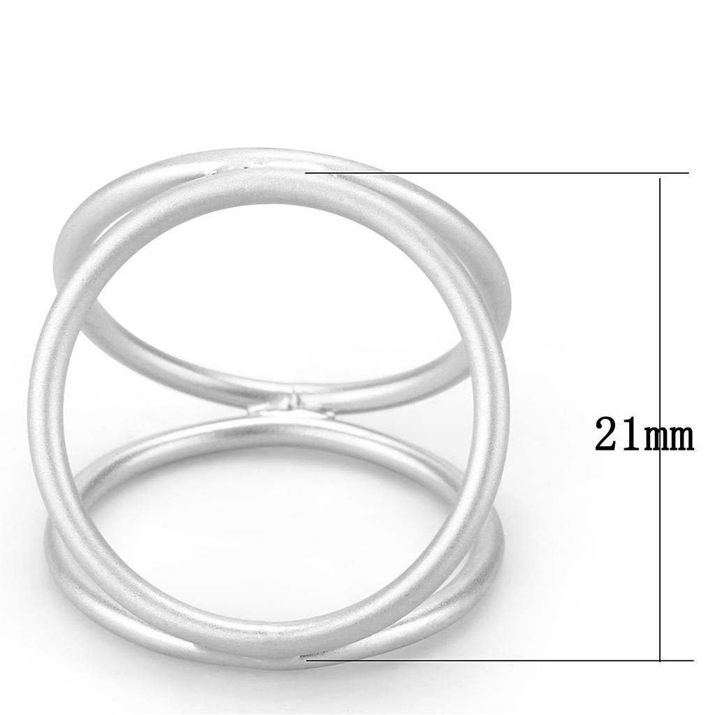 LO4249 - Matte Rhodium Brass Ring with No Stone-1