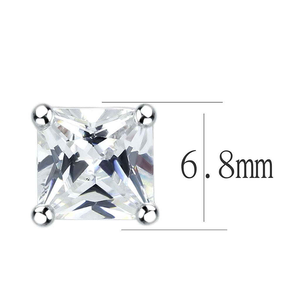 LO4631 - Rhodium Brass Earrings with AAA Grade CZ  in Clear-1