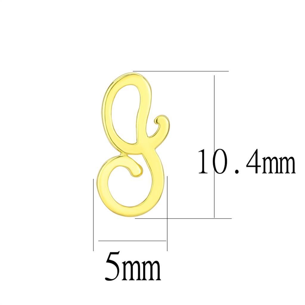 LO4670 - Gold Brass Earrings with No Stone-1