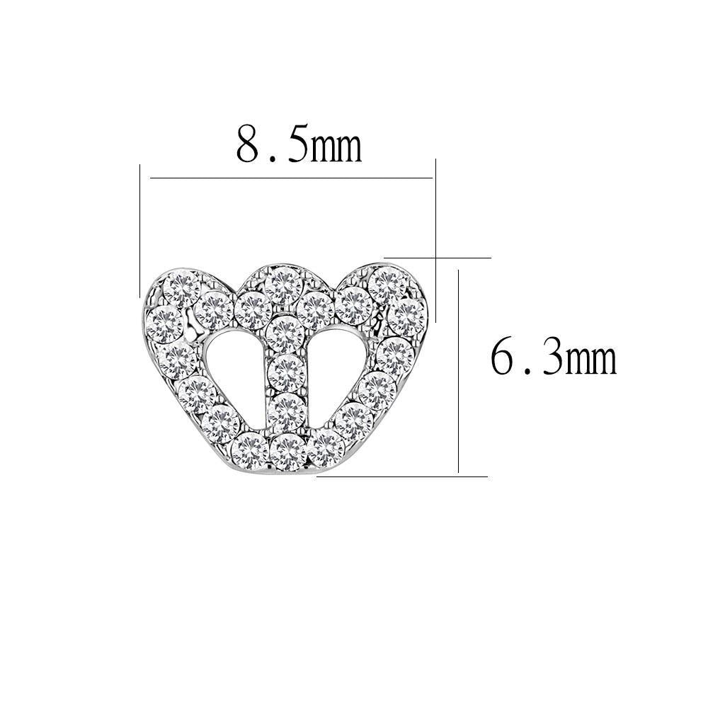 LO4673 - Rhodium Brass Earrings with Top Grade Crystal  in Clear-1
