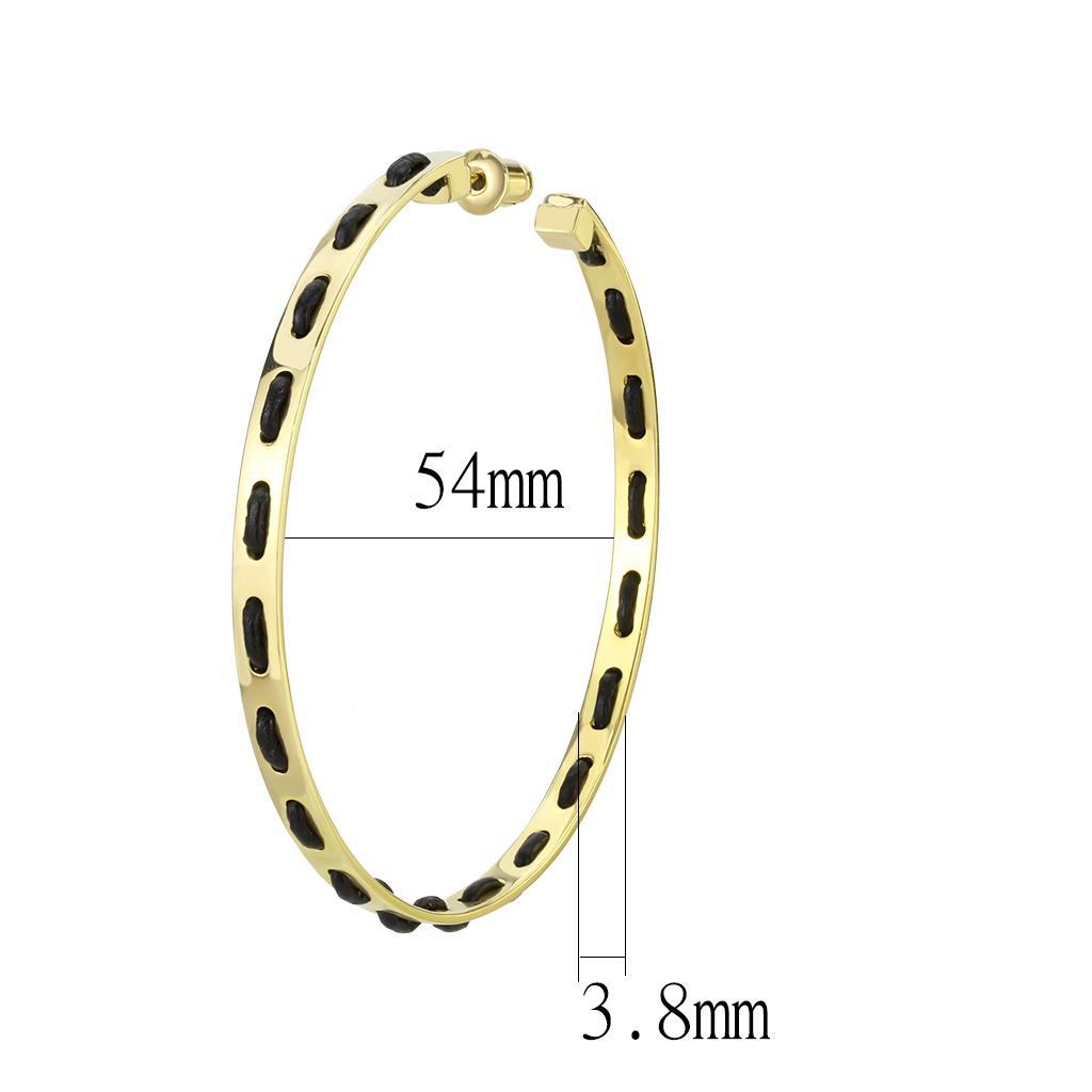 LO4678 - Gold Brass Earrings with No Stone-1