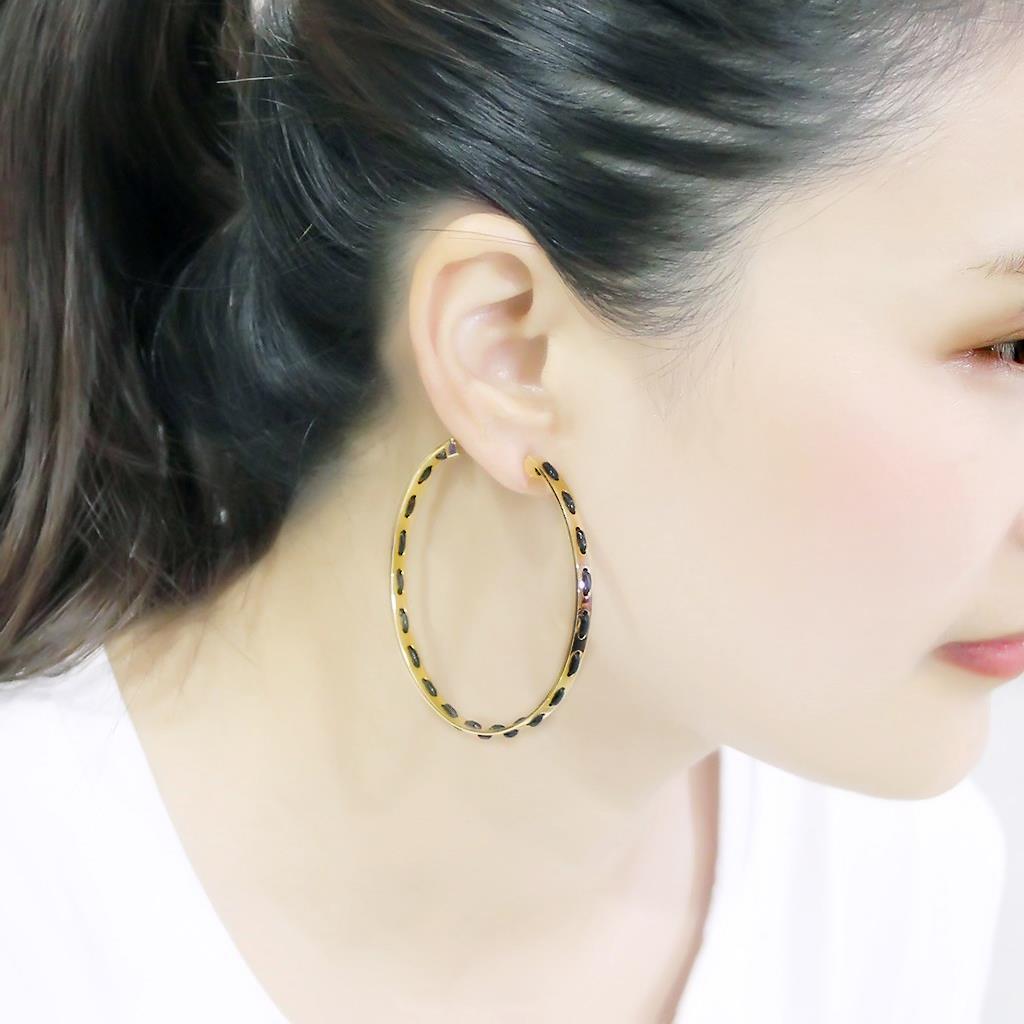 LO4678 - Gold Brass Earrings with No Stone-3