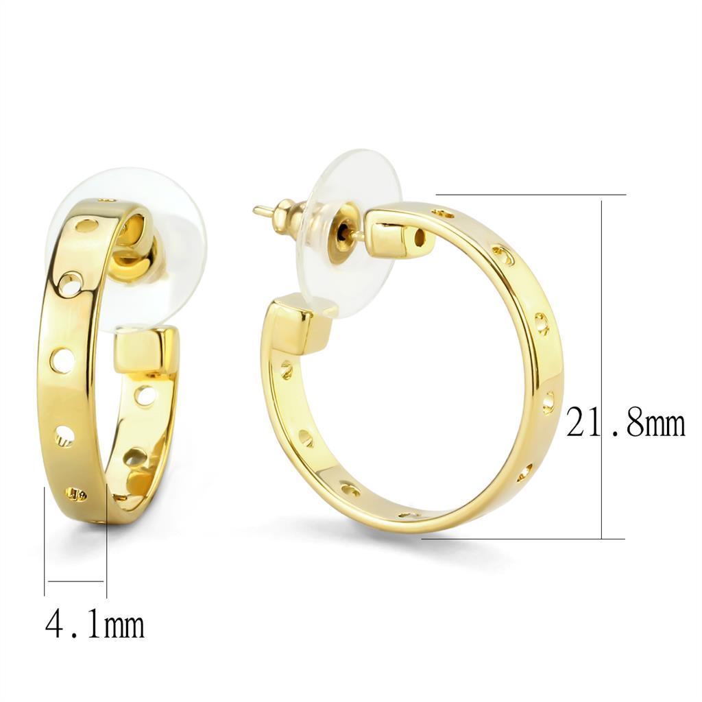 LO4681 - Gold Brass Earrings with No Stone-1