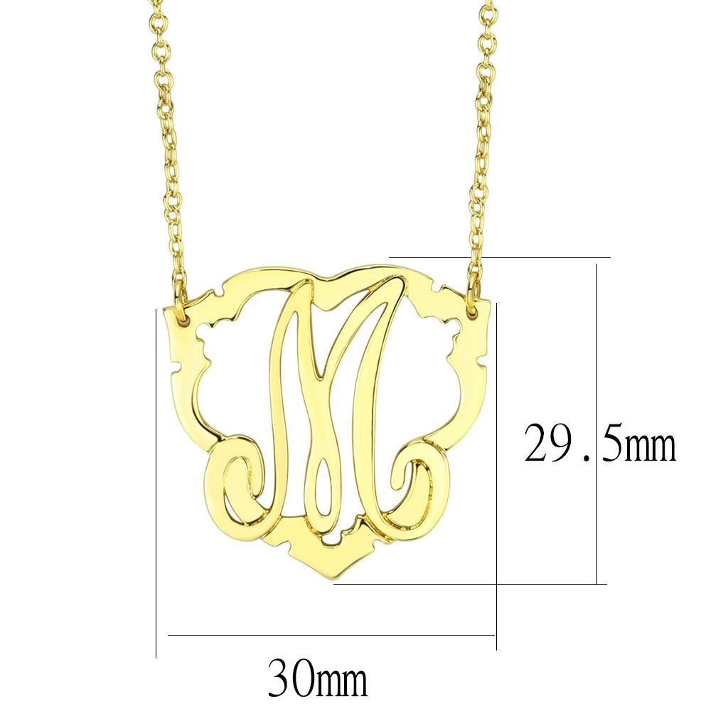 LO4688 - Flash Gold Brass Necklace with No Stone-1