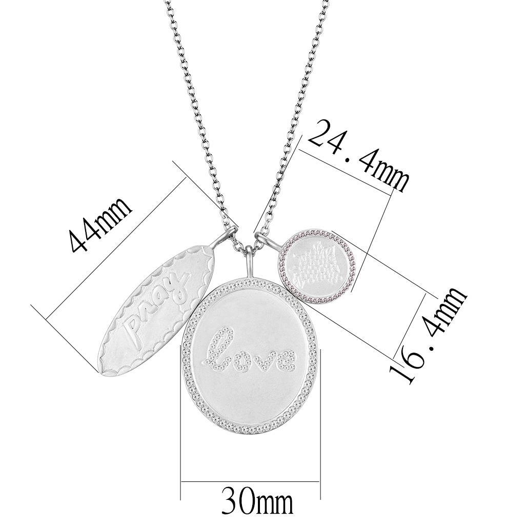LO4693 - Rhodium+Brushed Brass Necklace with Top Grade Crystal  in Light Amethyst-1