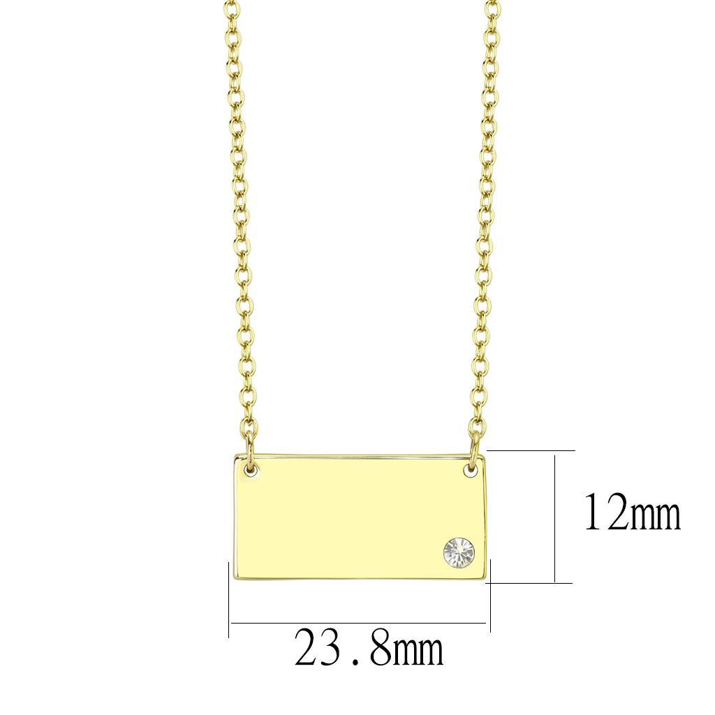 LO4700 - Flash Gold Brass Necklace with Top Grade Crystal  in Clear-1