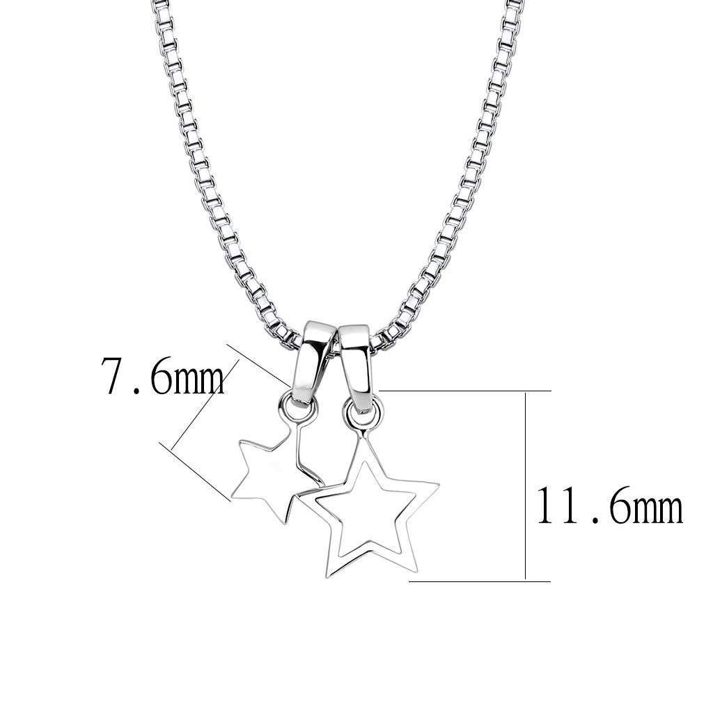 LO4701 - IP rhodium (PVD) Brass Chain Pendant with No Stone-1