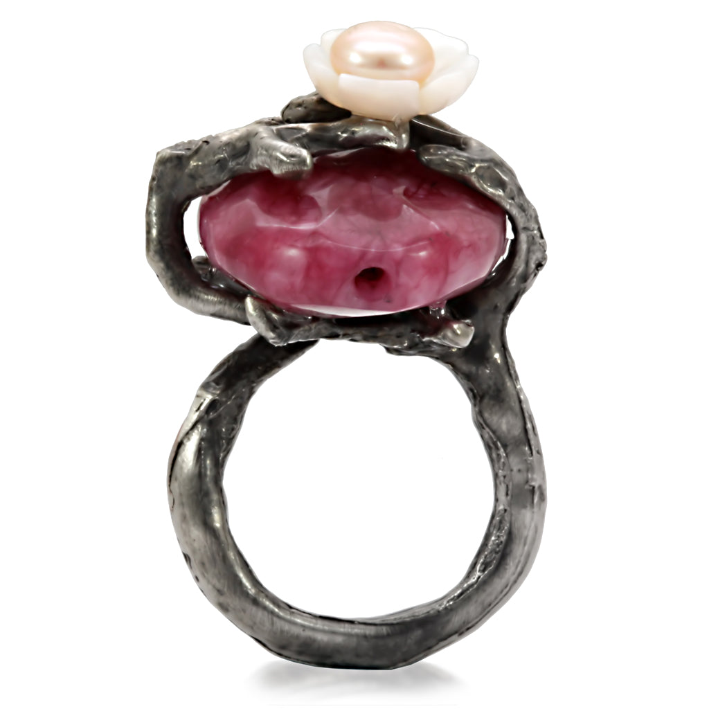 LO4748 - Antique Tone Brass Ring with Assorted in MultiColor-4