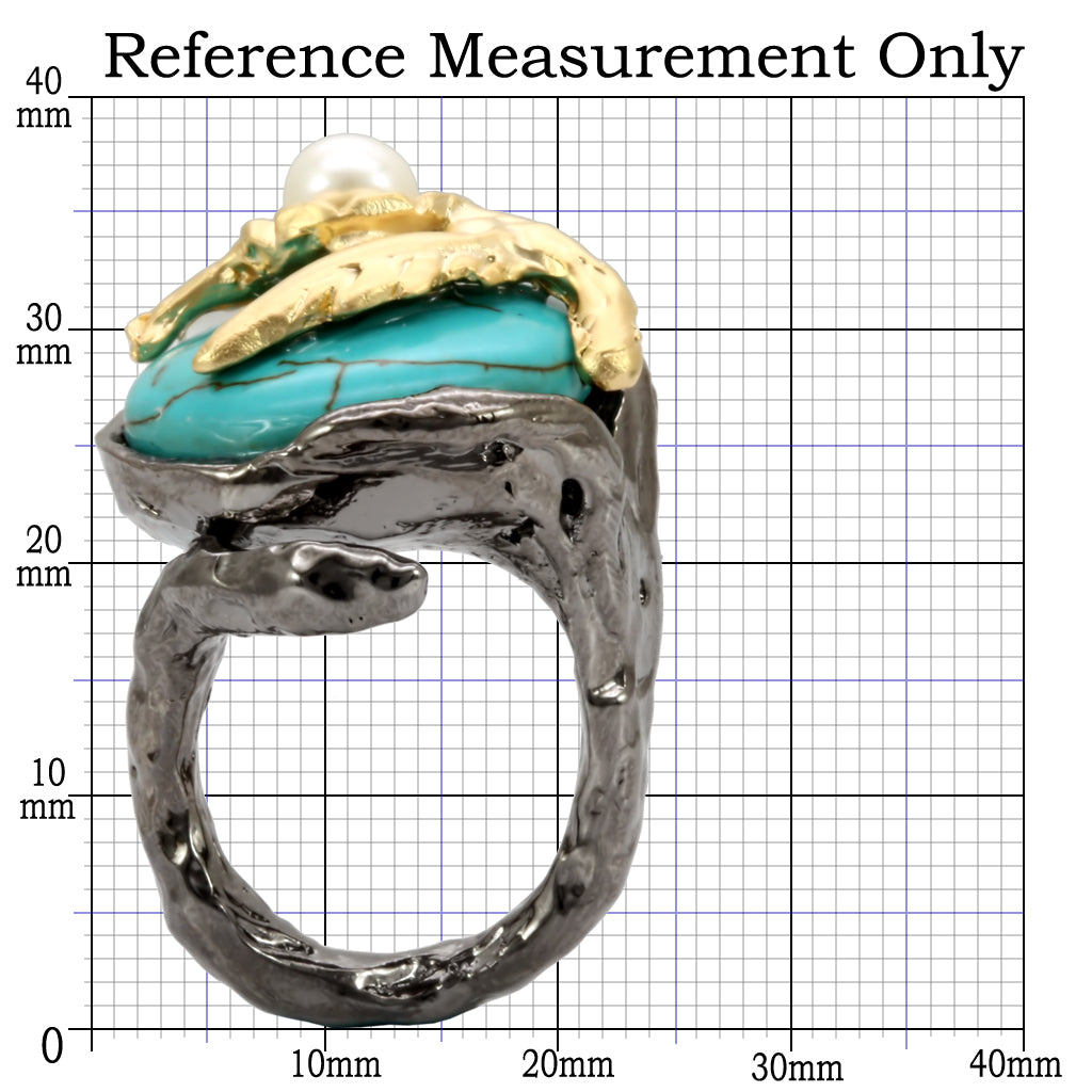 LO4749 - Antique Tone Brass Ring with Assorted in MultiColor-1