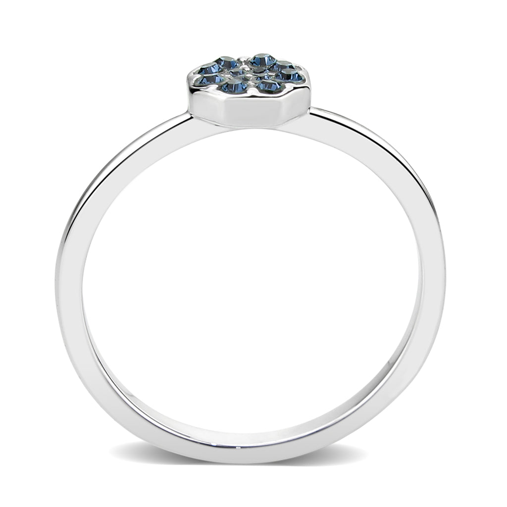 LO4768 - Rhodium Brass Ring with Top Grade Crystal in Montana-3