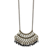 LO4772 - Antique Tone Brass Chain Pendant with Top Grade Crystal in Clear-0