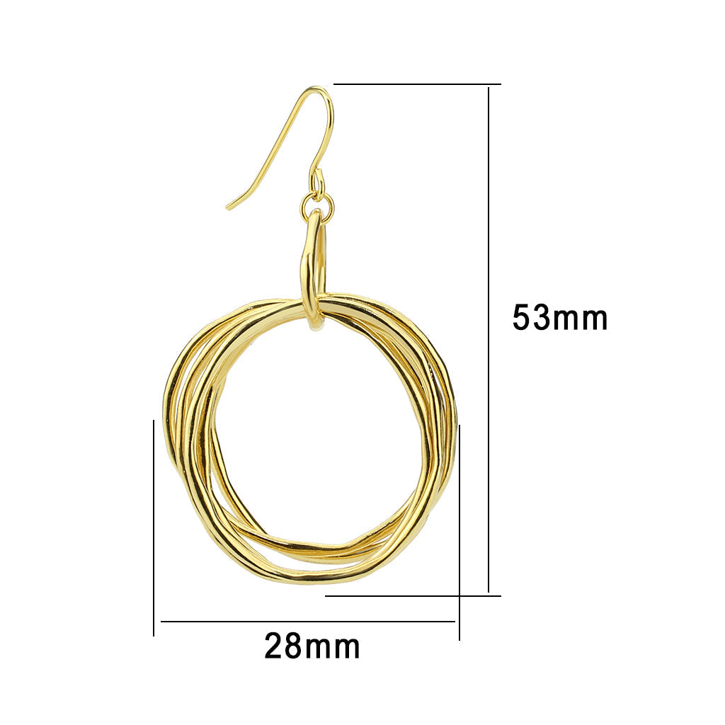LO4774 - Gold Brass Earring with NoStone in No Stone-1