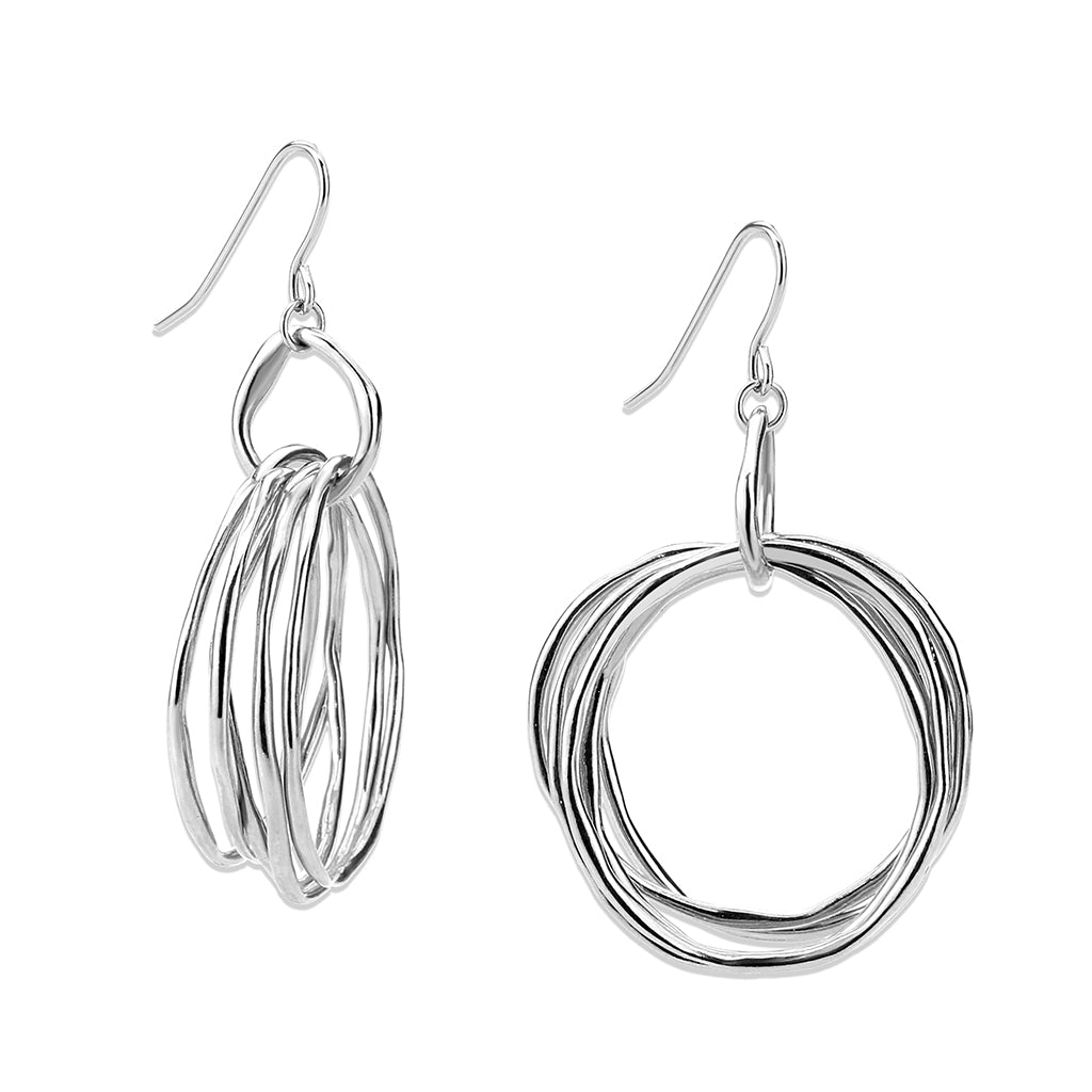 LO4775 - Rhodium Brass Earring with NoStone in No Stone-0