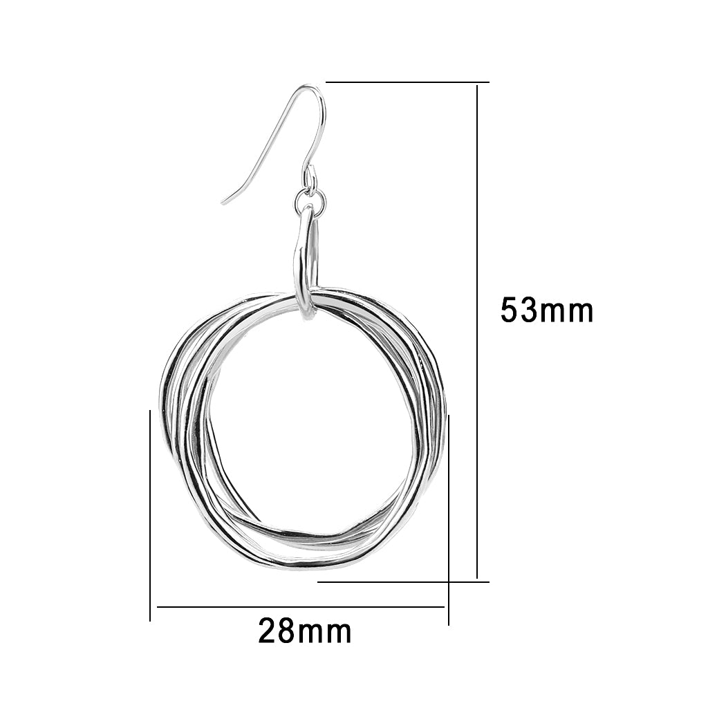 LO4775 - Rhodium Brass Earring with NoStone in No Stone-1