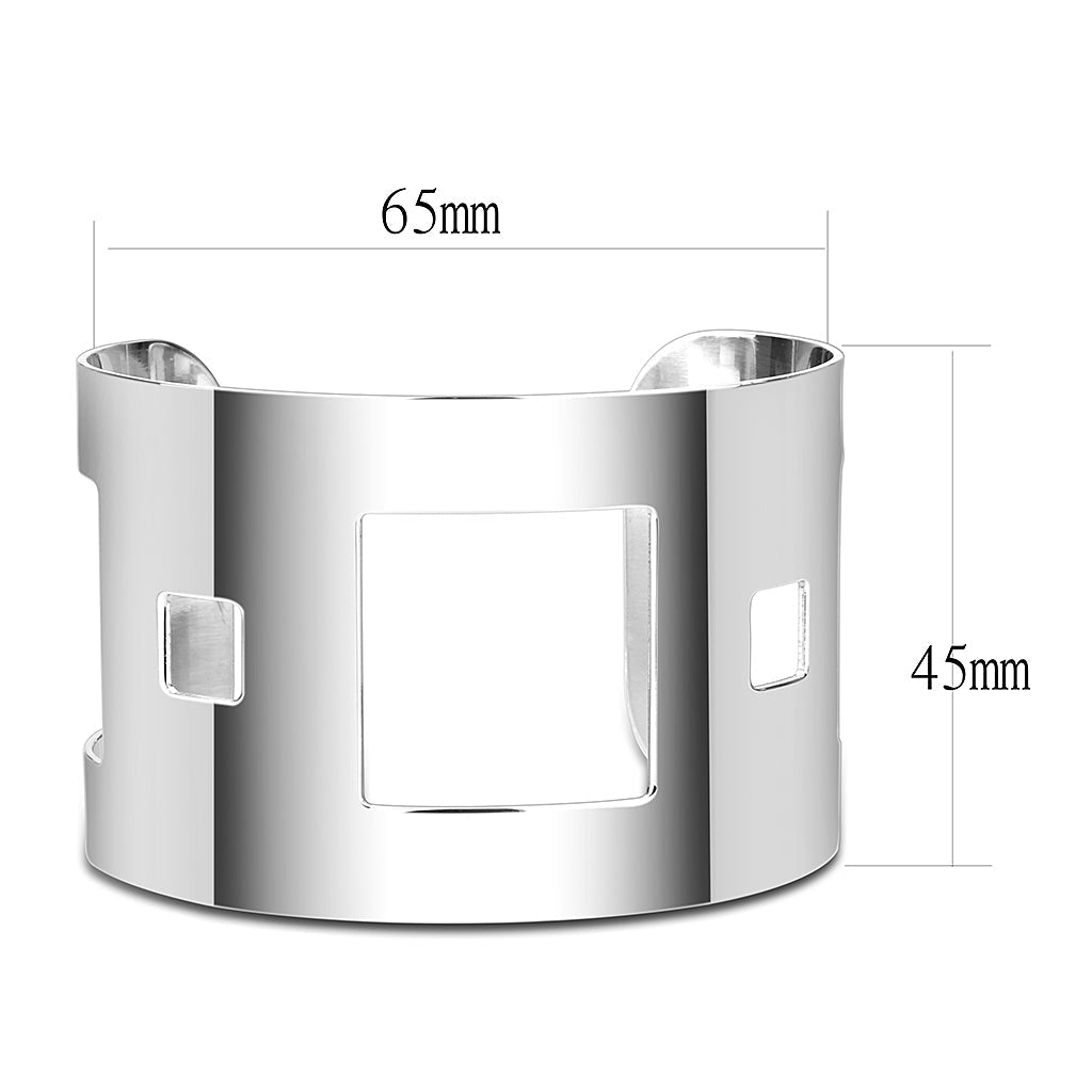 LO482 -  Stainless Steel Bangle with No Stone-1