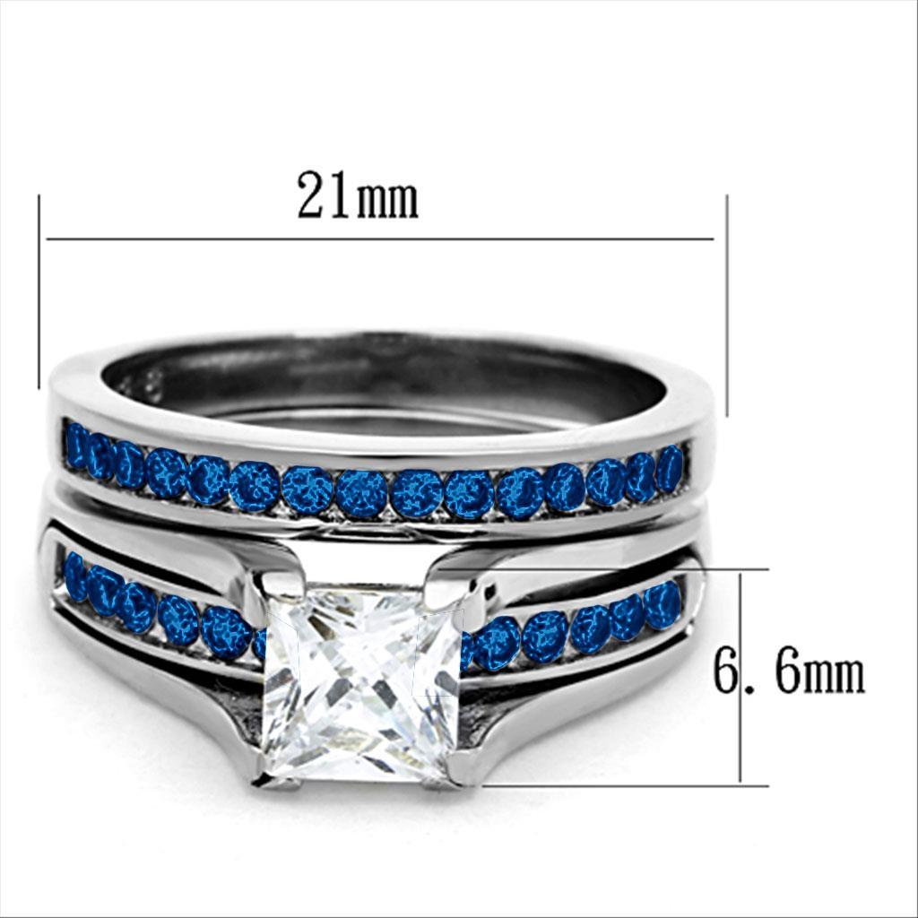 LOA1363 - High polished (no plating) Stainless Steel Ring with AAA Grade CZ  in Multi Color-1